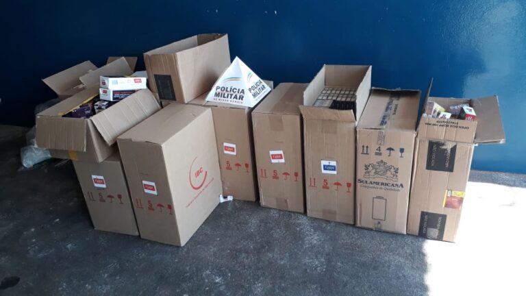 Homem de 55 anos é detido com cigarros 5.380 maços de cigarros e 60 pacotes de fumo sem nota fiscal em Cachoeira Dourada