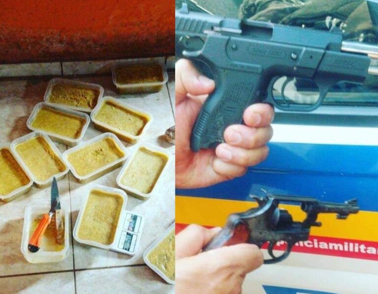 Polícia Militar apreende mais de 10 quilos de droga, arma de fogo e veículos em Ituiutaba (MG); a principio duas pessoas foram presas