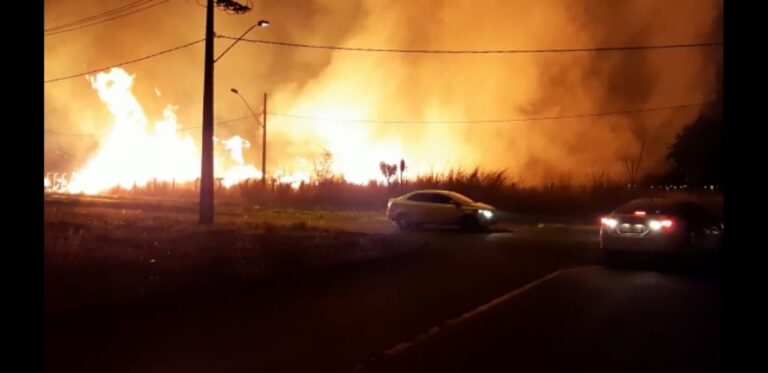 Incêndio destrói cerca de Mil metros quadrados de área de mata no entorno do Lago Drummond; o trabalho de combate as chamas durou aproximadamente duas horas e meia, diz o CBMMG