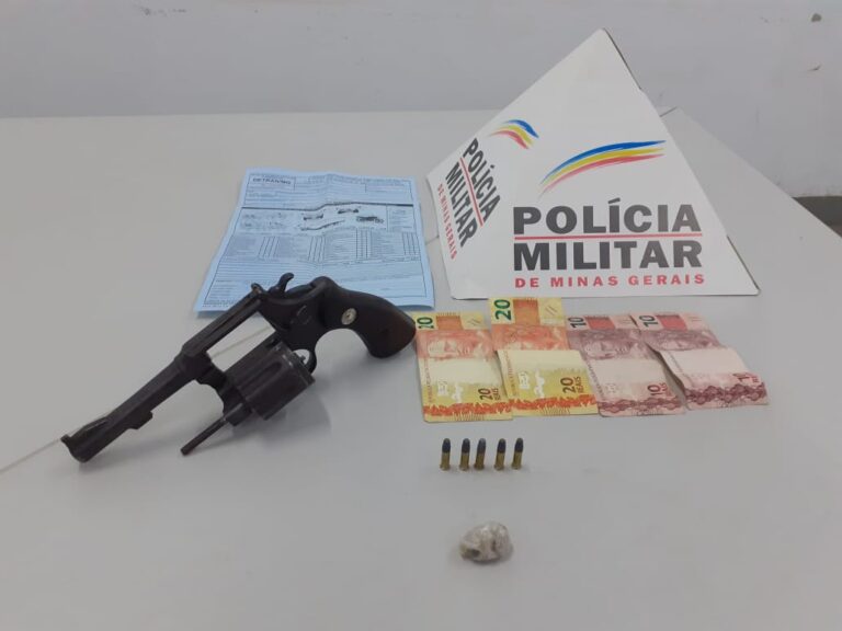 Após tentar fugir da PMMG, casal é preso com revólver e maconha no Bairro Natal