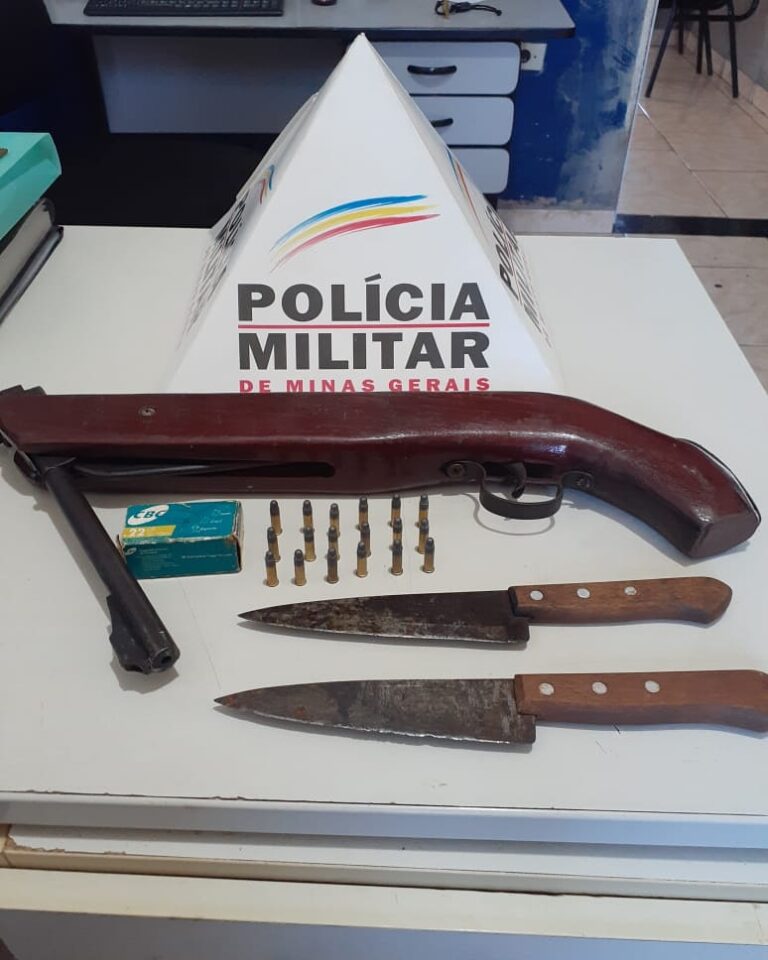 Homem de 60 anos é preso pela PMMG após efetuar disparos de arma de fogo em Cachoeira Dourada de Minas