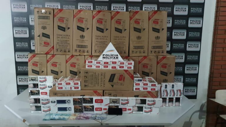 PMMG apreende aproximadamente 10 mil maços de cigarros contrabandeados em Ituiutaba