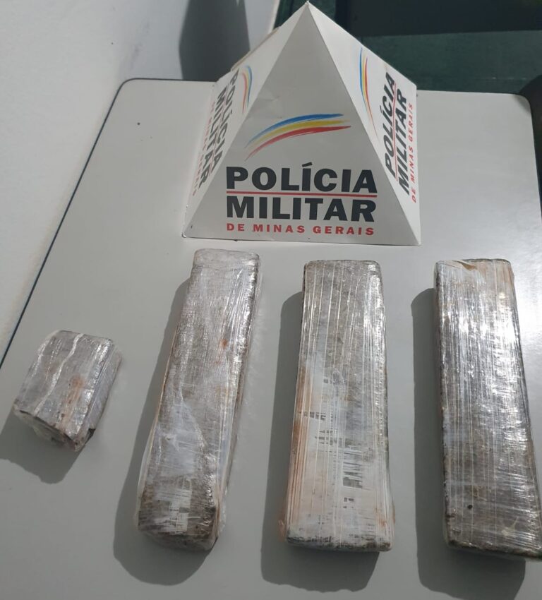 PMMG apreende aproximadamente três quilos de maconha na cidade de Prata (MG)