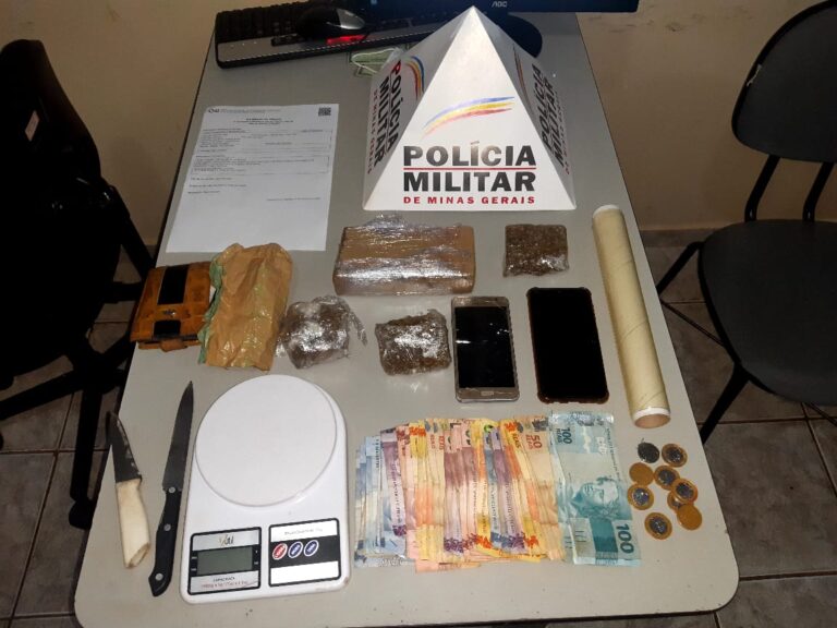 PMMG prende foragido da justiça e apreende cerca de 700 gramas de maconha no Bairro Canaã