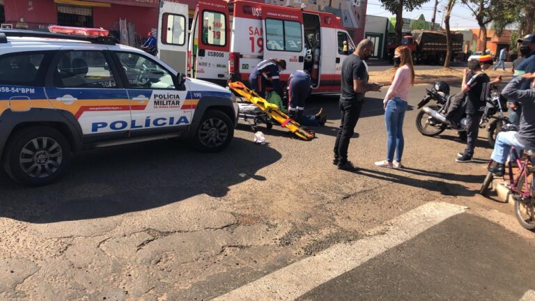 Motociclista fica ferido em acidente de trânsito no Bairro Platina