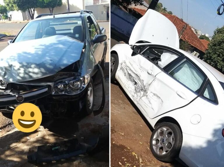 Acidente de trânsito envolvendo dois veículos é registrado no Bairro Progresso, em Ituiutaba