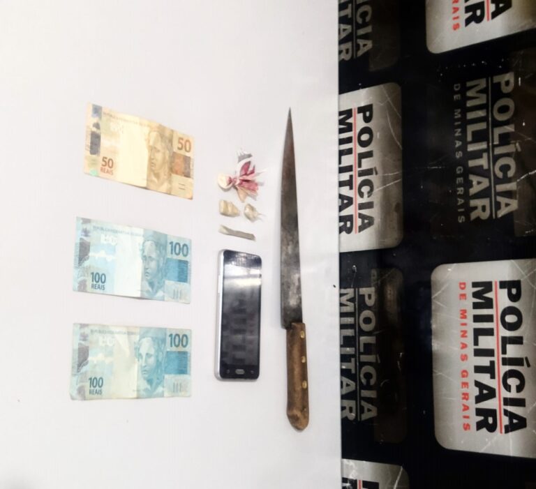 Indivíduo de 24 anos é preso pela PMMG com droga na cidade de Santa Vitória (MG)