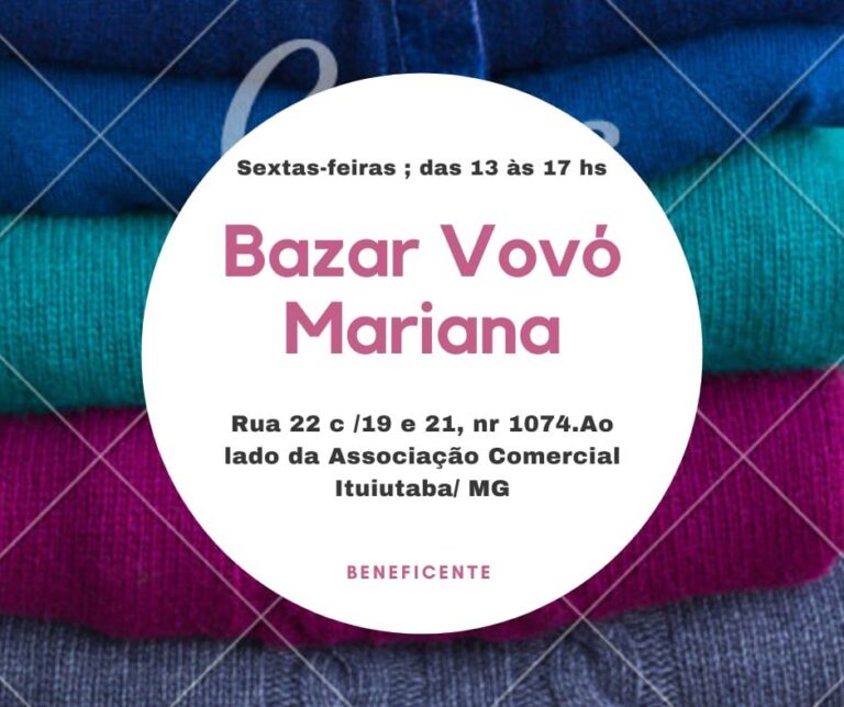Bazar Vovó Mariana acontece nesta sexta-feira (18/03)