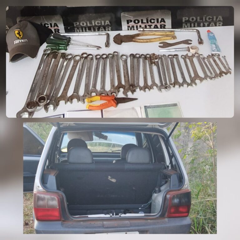 PM recupera carro e ferramentas produto de furto, em Santa Vitória