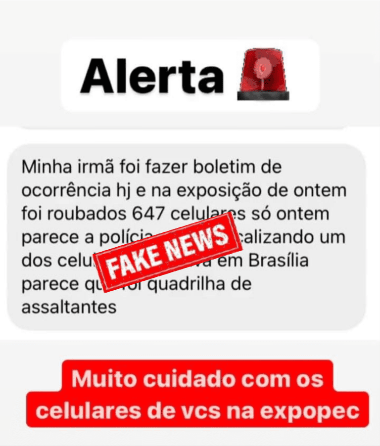 Fake News: Publicação que 647 celulares foram furtados no show do Gusttavo Lima é falsa