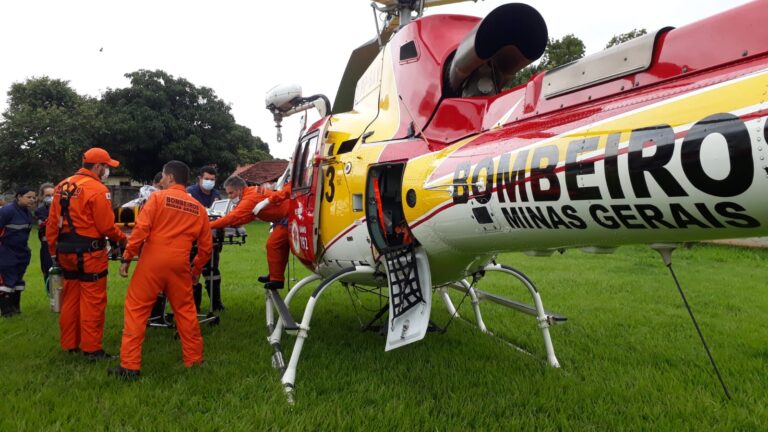 Helicóptero do CBMMG é acionado em Ituiutaba para vítima de acidente de trânsito