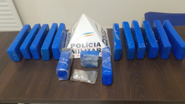 PM prende dois traficantes e apreende 10 quilos de maconha em Canápolis