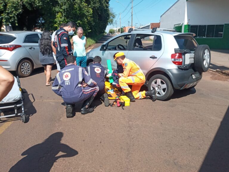 Motociclista fica ferido durante acidente de trânsito, em Ituiutaba