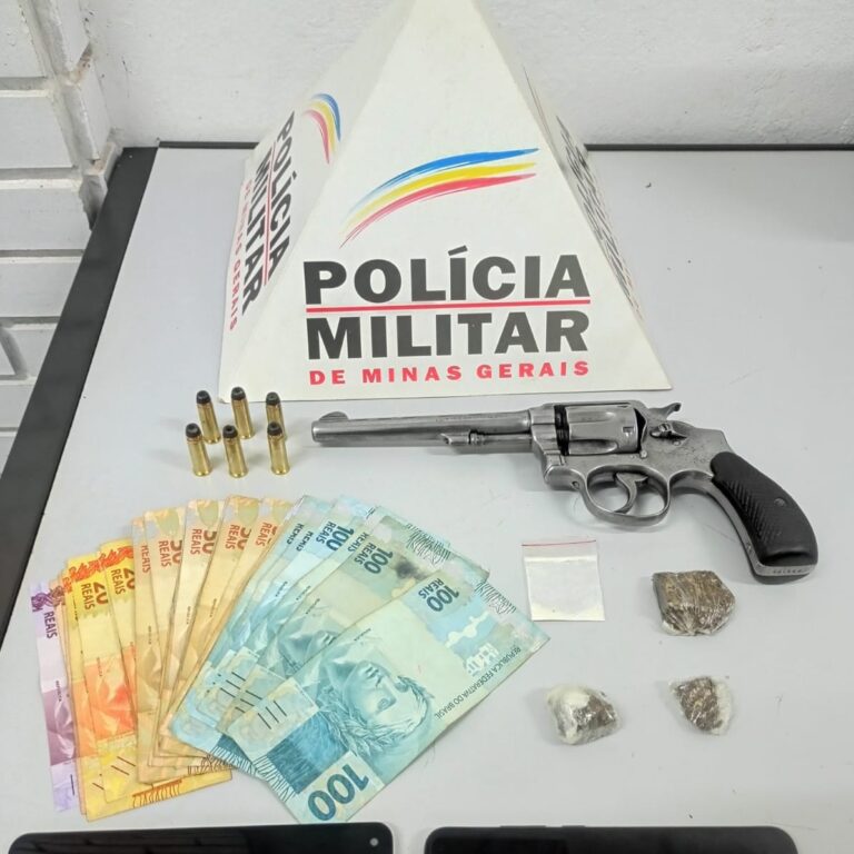 PMMG prende em Ituiutaba homem com revólver e drogas