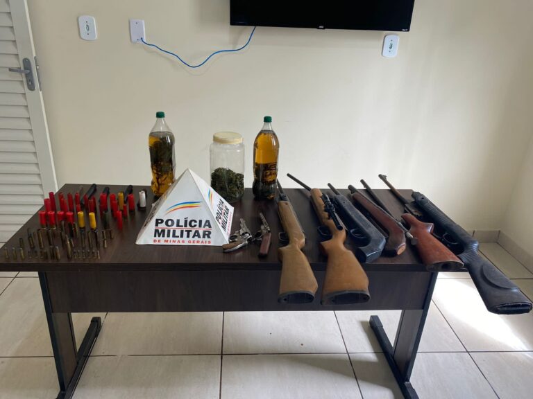 PMMG apreende oito armas de fogo irregulares, em Canápolis
