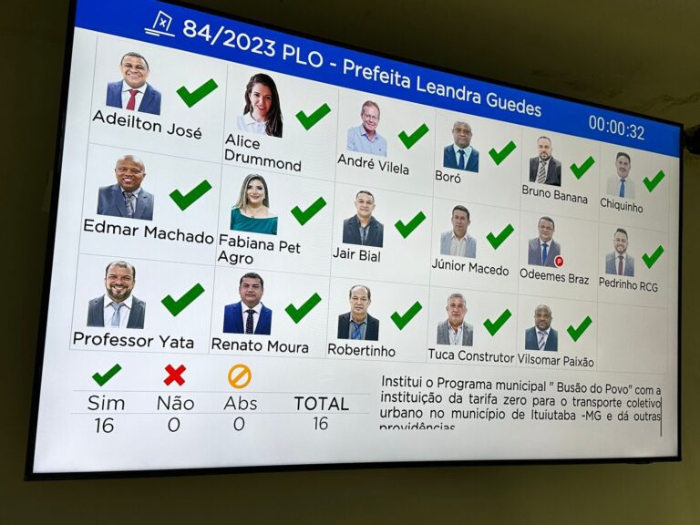 Câmara Municipal de Ituiutaba aprova em 1º turno o projeto “Busão do Povo”