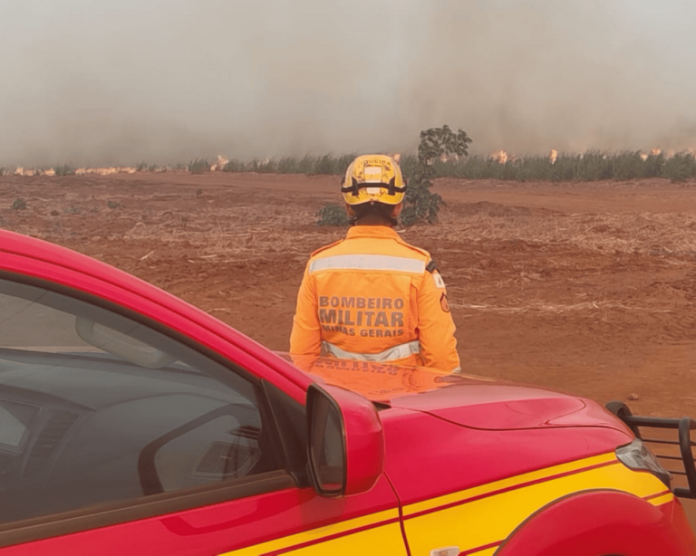 Incêndio em canavial provoca interdições na BR-365 em Canápolis