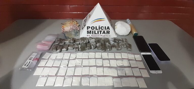 PM de Ituiutaba prende casal no Bairro Junqueira com cocaína e maconha