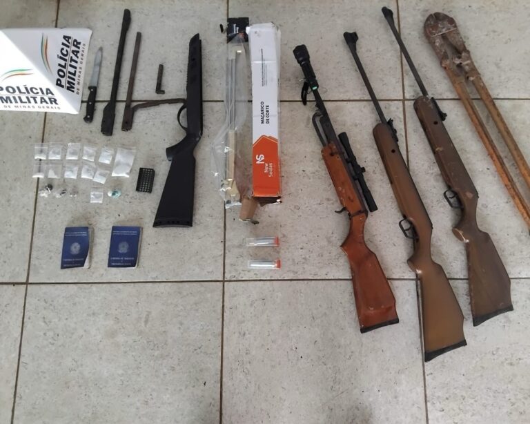 PM de Capinópolis prende ladrão e apreende drogas e armas de fogo