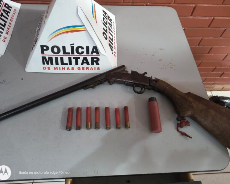 Homem de 40 anos é preso com espingarda e munições em zona rural de Ituiutaba
