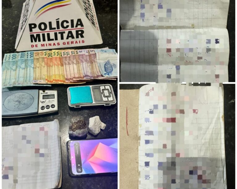 Suspeito é flagrado com entorpecentes, dinheiro e anotações de movimentação do tráfico de drogas no Prata