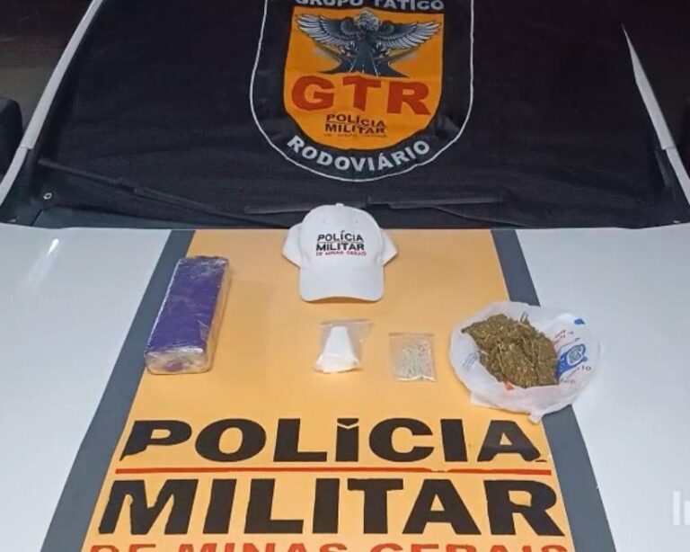 Homem é preso com drogas na MG-223 em Araguari durante operação da Polícia Militar Rodoviária de Minas Gerais