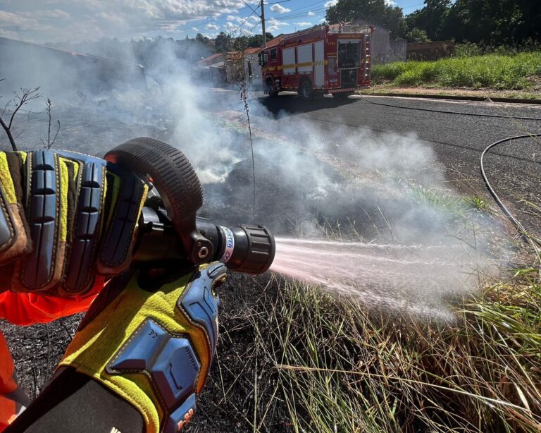 CBMMG combate incêndio em vegetação no Bairro Portal dos Ipês, em Ituiutaba (MG)