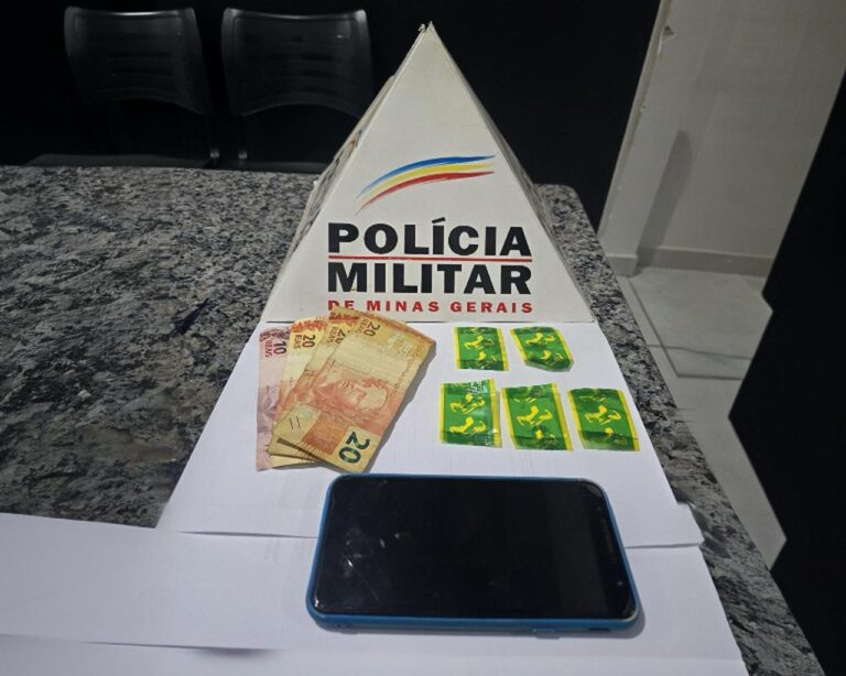 Homem é preso pela PMMG por tráfico de drogas após tentativa de fuga em Monte Alegre de Minas