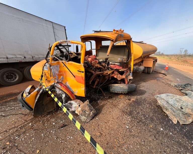 Colisão entre caminhões deixa uma vítima fatal na MG-190 em Nova Ponte