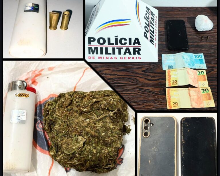 Mandado de prisão leva à apreensão de drogas e munições em Santa Vitória (MG)