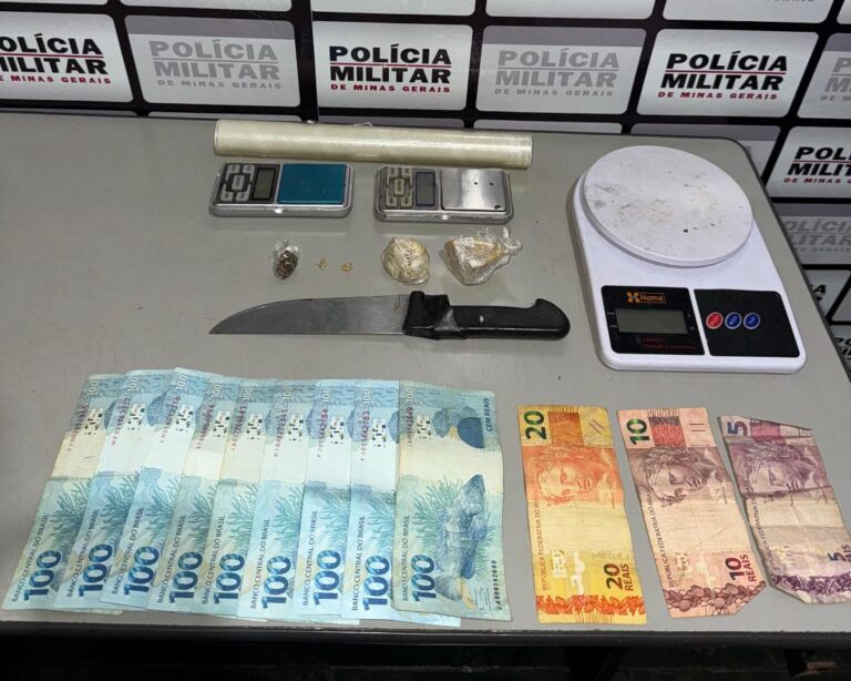 Homem é preso por tráfico de drogas pela PMMG após tentativa de fuga no Prata