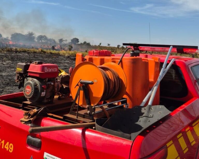 Incêndio atinge 30 hectares de pastagem próximo ao JBS em Ituiutaba (MG)