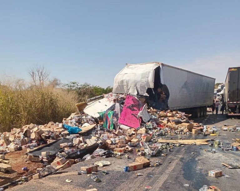 Caminhoneiro morre em grave acidente na BR-153, em Prata (MG)