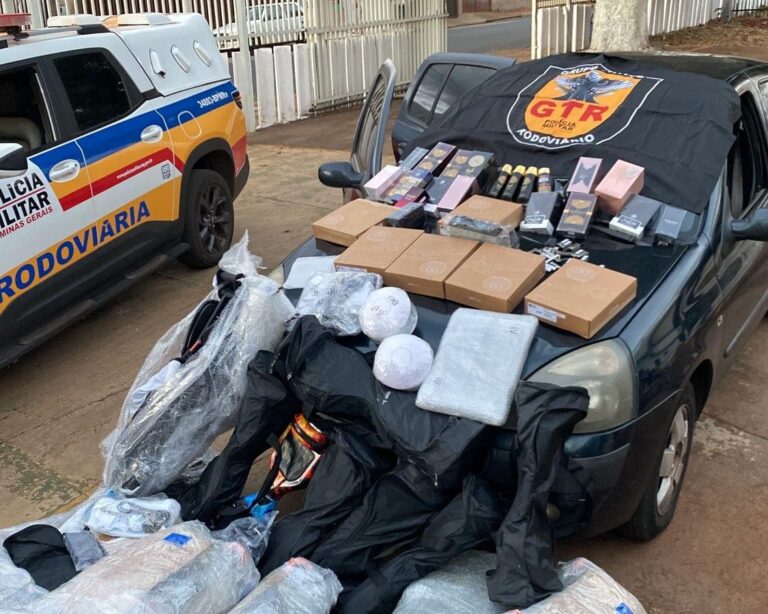 Polícia Militar Rodoviária apreende mercadorias contrabandeadas avaliadas em alto valor na MG-255, em Frutal