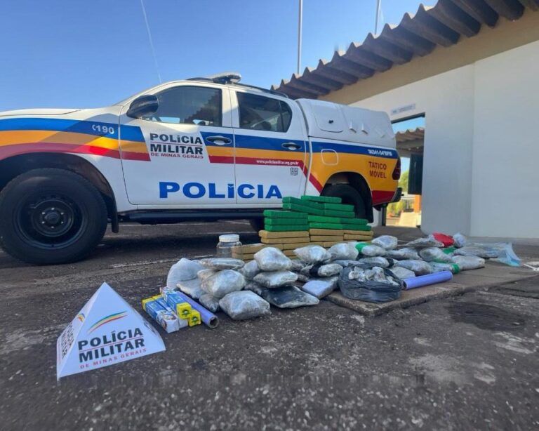 Homem de 23 anos é preso pela PMMG com aproximadamente 63 kg de drogas em Ituiutaba
