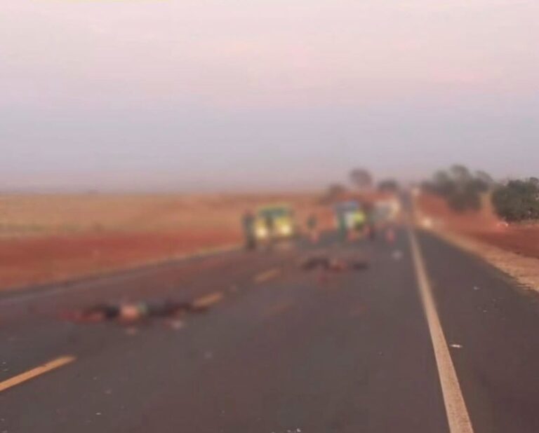 Duas pessoas morrem em colisão entre motocicleta e ônibus na BR-365, em Chaveslândia