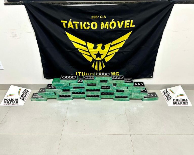 Homem é preso pela PMMG com 30 kg de cocaína avaliados em R$ 1,5 milhão na BR-365 em Ituiutaba