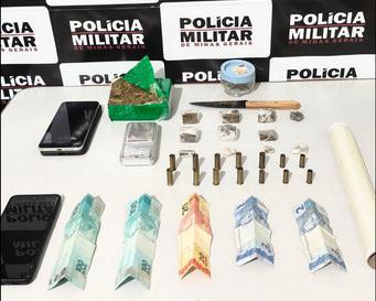 Homem é preso pela PMMG por tráfico de drogas e posse de munições em Santa Vitória