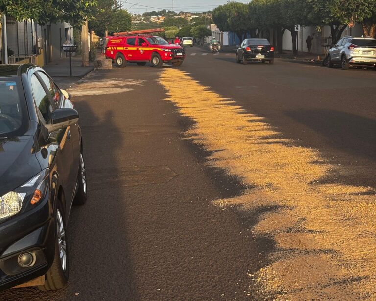 Mancha de óleo leva a atuação preventiva do CBMMG no Centro de Ituiutaba
