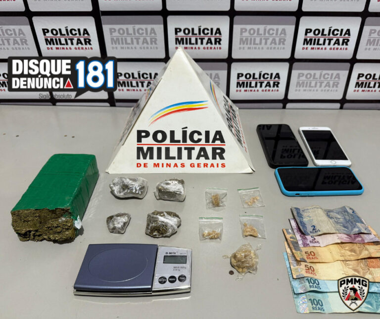PM prende traficante e apreende drogas, em Prata (MG)