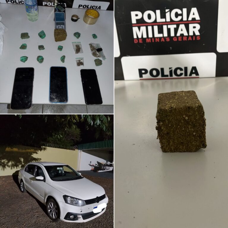 PM de Santa Vitória prende casal de traficantes após denúncia anônima
