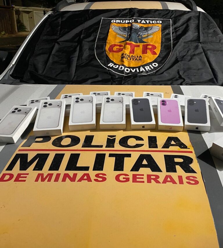 PM apreende R$ 160 mil em produtos contrabandeados do Paraguai durante operação na MG-255, em Frutal