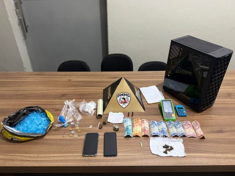 Ação da PM resulta na prisão de um homem e uma mulher suspeitos por tráfico de drogas em Centralina (MG)