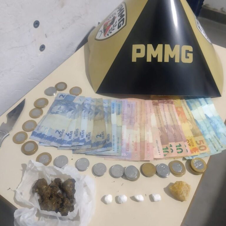 Casal é preso pela PM por tráfico de drogas após denúncia anônima em Ipiaçu (MG)