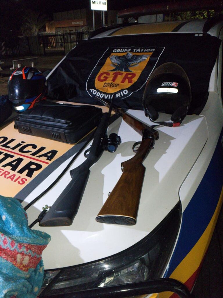 PM rodoviária recupera armas roubadas após perseguição na LMG-732, em Frutal
