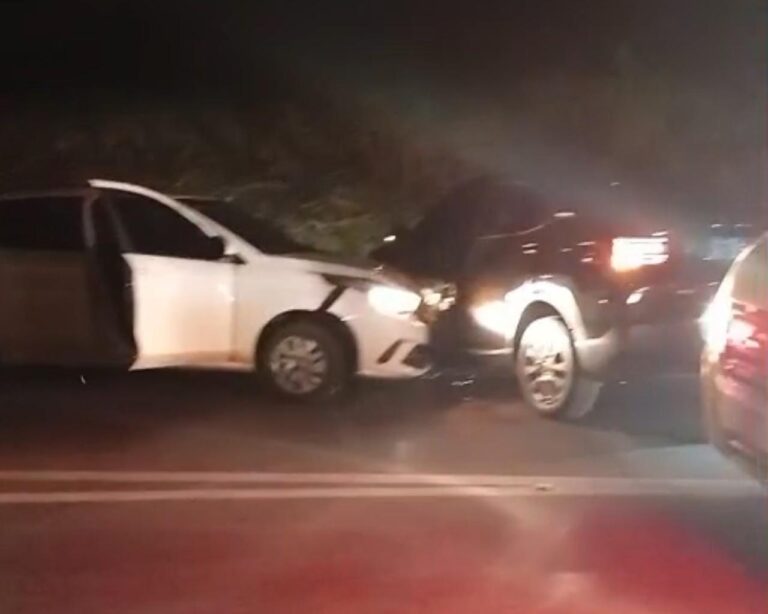 Batida entre carros interdita a BR-365 em Ituiutaba
