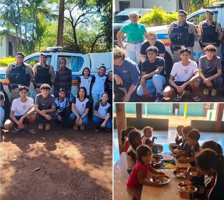 Patrulha Rural do 54º BPM realiza visita em escola na zona rural de Ituiutaba