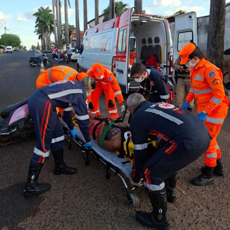 Motociclista fica em estado grave após colisão com caminhão em Ituiutaba