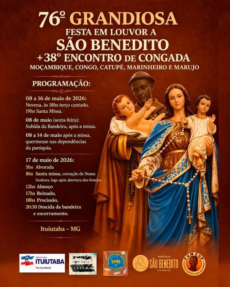 Fé, tradição e cultura marcam início 38º encontro de Congada e da Festa em Louvor a São Benedito em Ituiutaba