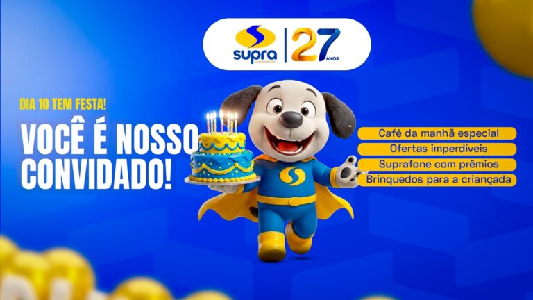 Supra Supermercado celebra 27 anos com celebração especial neste domingo (10)